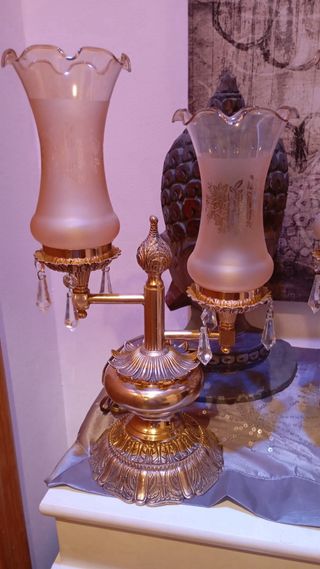 Set di 2 lampade da tavolo dorate