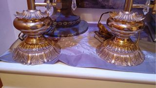 Set di 2 lampade da tavolo dorate