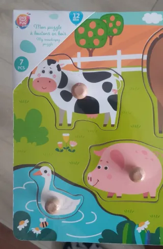 Puzzle de madera granja 7 piezas