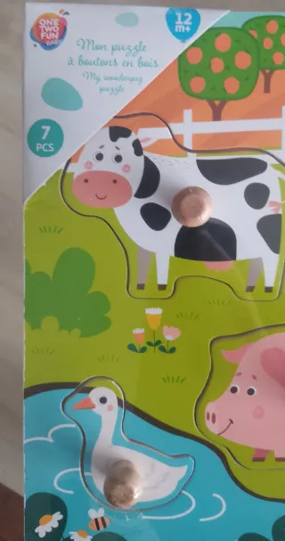 Puzzle de madera granja 7 piezas