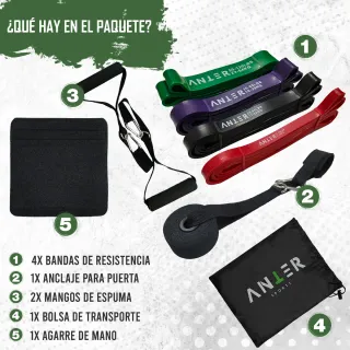 Kit Bandas Elásticas Fitness + Accesorios