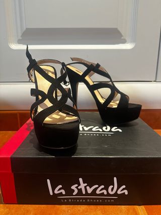 Sandalias La Strada Talla 37 Negras