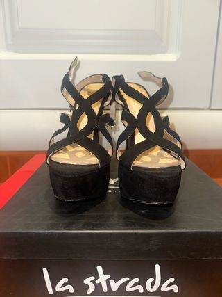 Sandalias La Strada Talla 37 Negras