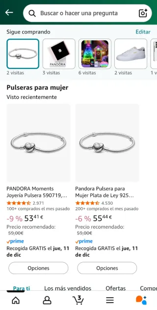 Pulsera Pandora Corazón y Abalorios Escucho oferta