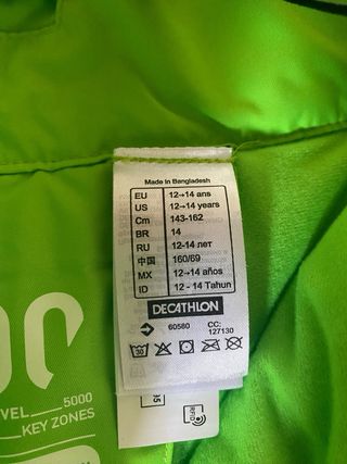 Pantalón de esquí niño Wedze verde neón 12- 14años