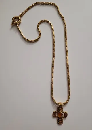 Colgante Cruz Chapado Oro.
