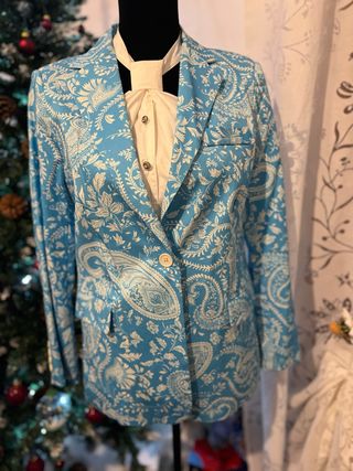 Blazer Lumina fantasia blu/bianco
