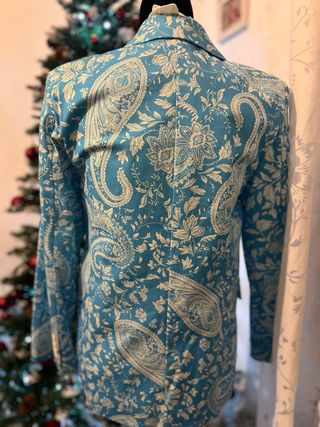 Blazer Lumina fantasia blu/bianco