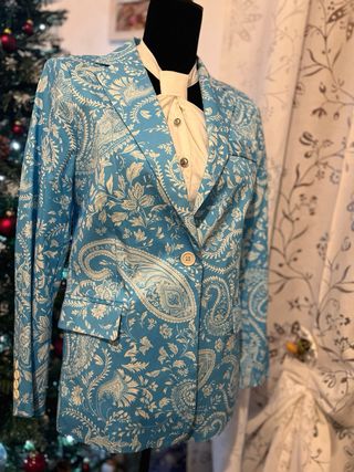 Blazer Lumina fantasia blu/bianco