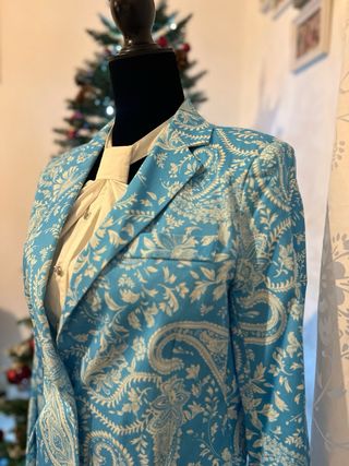 Blazer Lumina fantasia blu/bianco
