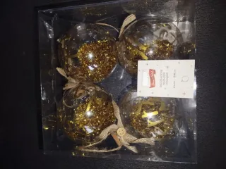 Palline Natale Oro Trasparenti Set 4