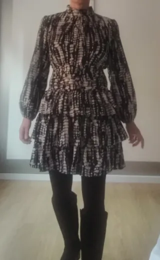 Vestido estampado blanco y negro