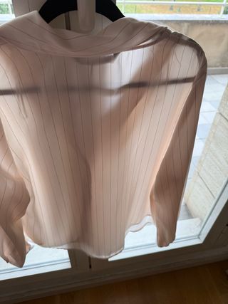 Blusa Zara Beige Rayas Finas