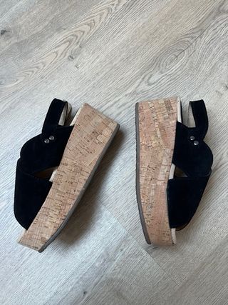 Sandalias cuña negras