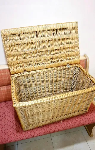 Baul Mimbre Antiguo Gran Tamaño