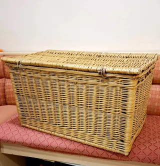 Baul Mimbre Antiguo Gran Tamaño