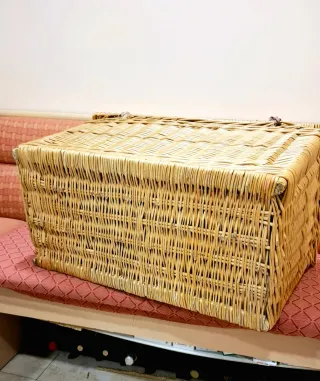 Baul Mimbre Antiguo Gran Tamaño