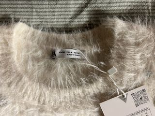 Maglioncino Zara peloso bianco con brillantini