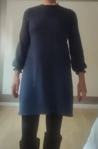 Vestido azul manga larga