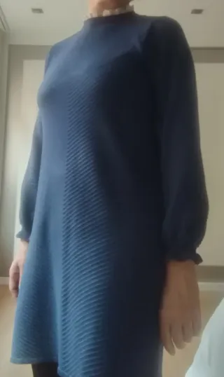 Vestido azul manga larga