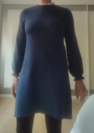 Vestido azul manga larga