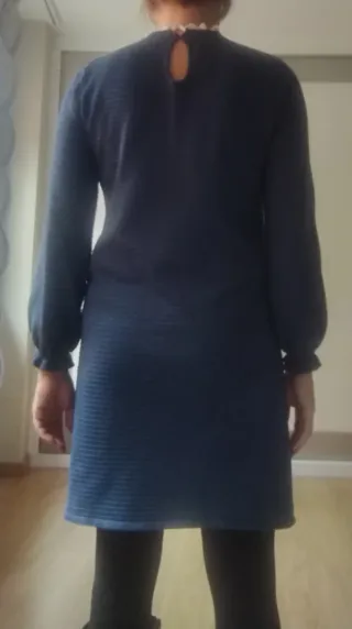 Vestido azul manga larga