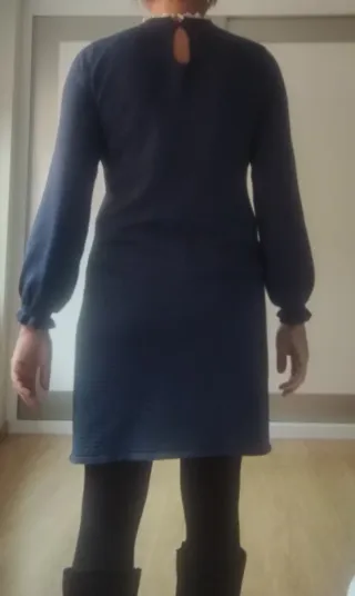 Vestido azul manga larga