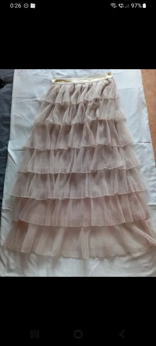 Falda tul volantes NKN NEKANE beige