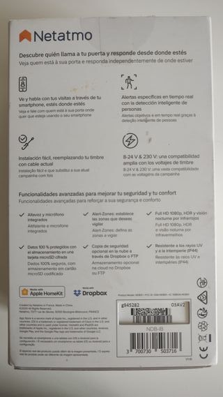 Netatmo Timbre Vídeo Full HD 1080p