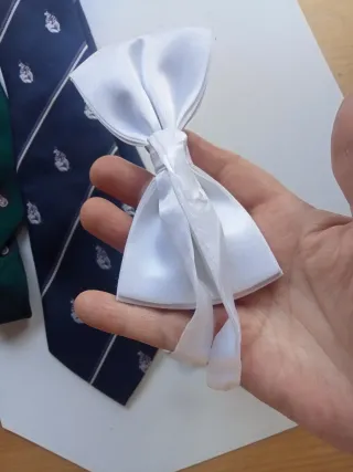 Corbatas y pajarita blanca