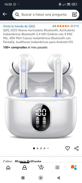 Auriculares Bluetooth QXQ 2025 Blancos