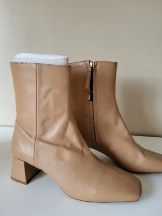 Botines Zara Piel Beige Sin Estrenar