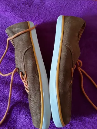 Zapatos Element niño marrón/blanco remate naranja