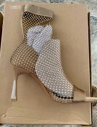 Botín Zara Fiesta Dorado Malla