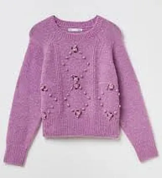 Jersey punto lila con flores