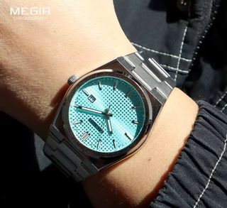 Reloj MEGIR Hombre Plata y Turquesa