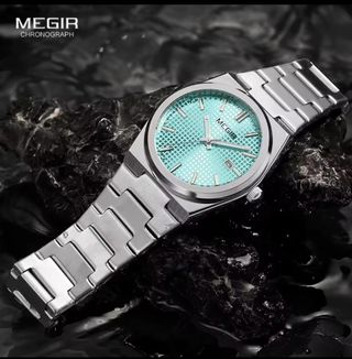 Reloj MEGIR Hombre Plata y Turquesa