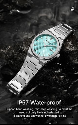 Reloj MEGIR Hombre Plata y Turquesa