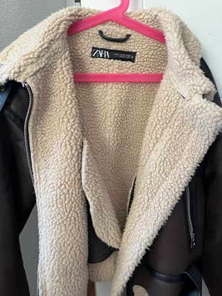 Chaqueta Zara Borrego Marrón Talla S