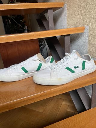 Zapatillas Lacoste Caballero Blancas y Verdes