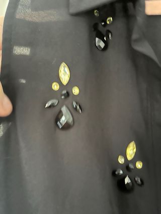 Blusa H&M Negra con Pedrería