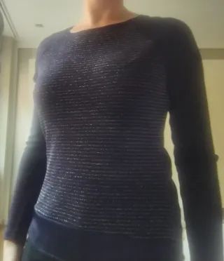 Jersey negro y plateado con brillos