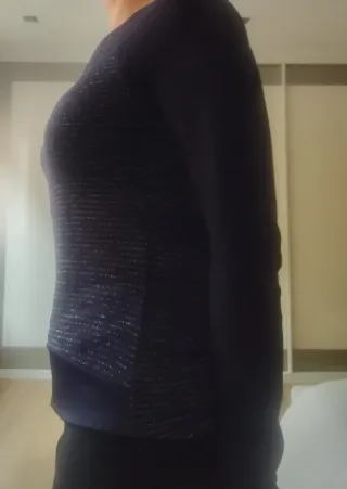 Jersey negro y plateado con brillos