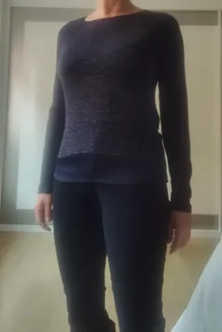 Jersey negro y plateado con brillos