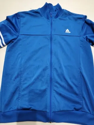 Chaqueta Adidas Azul con Rayas Blancas