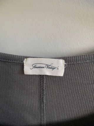 Camiseta American Vintage gris manga larga