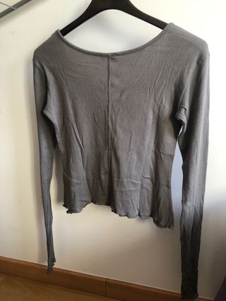 Camiseta American Vintage gris manga larga