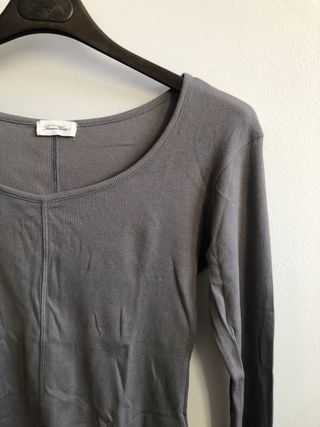Camiseta American Vintage gris manga larga