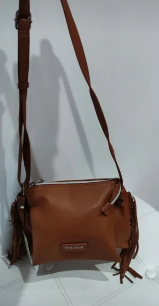 Bolso Pepe Moll marrón con flecos