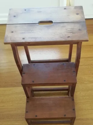 Taburete Escalera Plegable Madera
